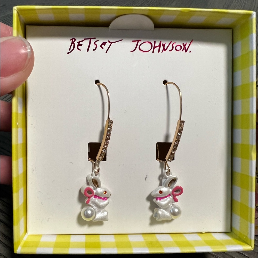 Betsy Johnson Blingy Bunny Rabbits New in Box